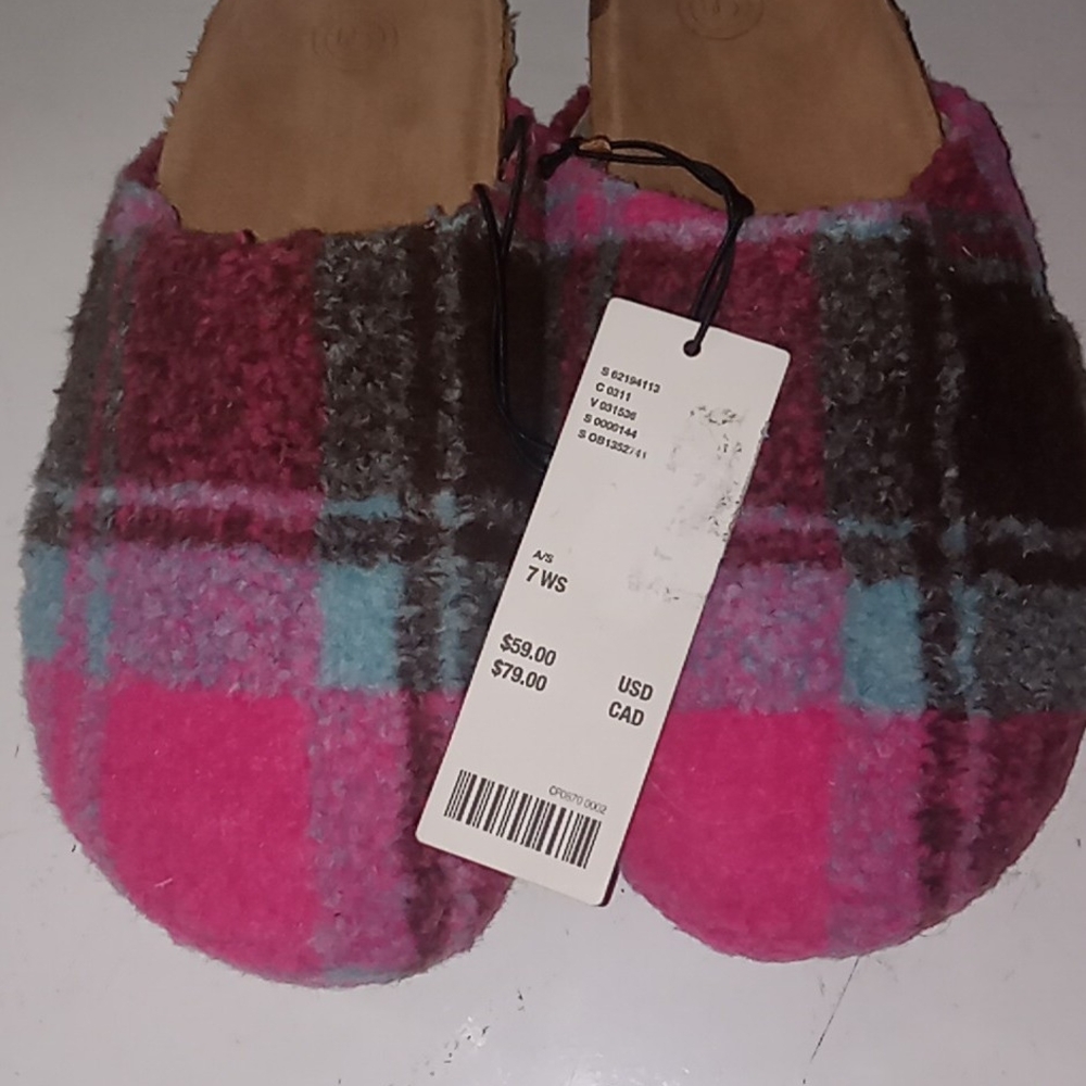 Urban Outfitters Pink and Brown Cozy Slippers